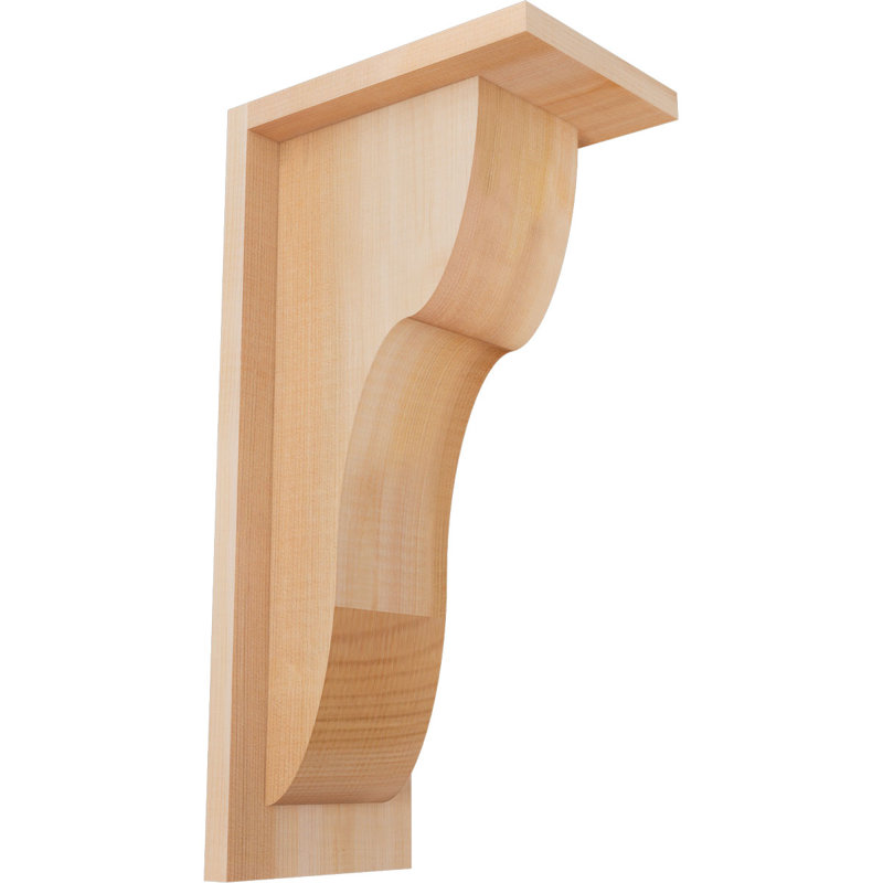 Carmel Corbel w/Backplate, 16" H x 5.5" W x 8" D, Smooth, Western Red Cedar