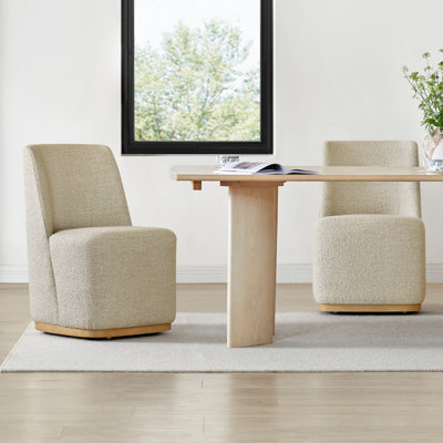 Geelt Upholstered Dining Chairs with Casters