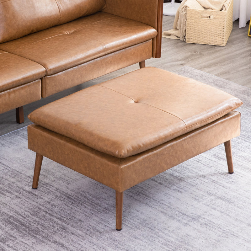 3 Seater Faux Leather Sofa, Caramel