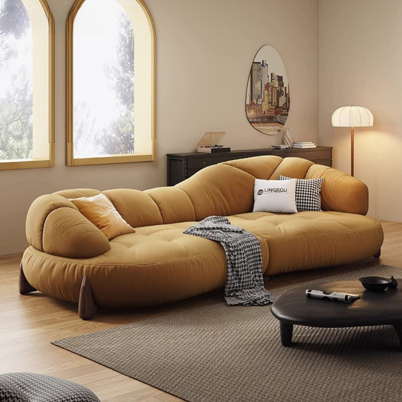 Canapé moderne et minimaliste de style crème, Jaune