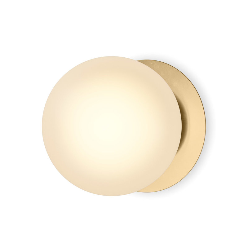 Pulsar 1 - Light Flush Mounted Sconce, 7.75" H x 7.75" W x 8.5" D, Burnished Brass