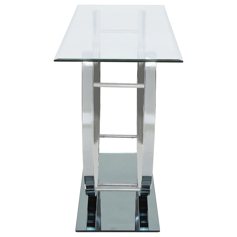 Danville 48'' Silver Mirrored Glass U-Shaped Console Table