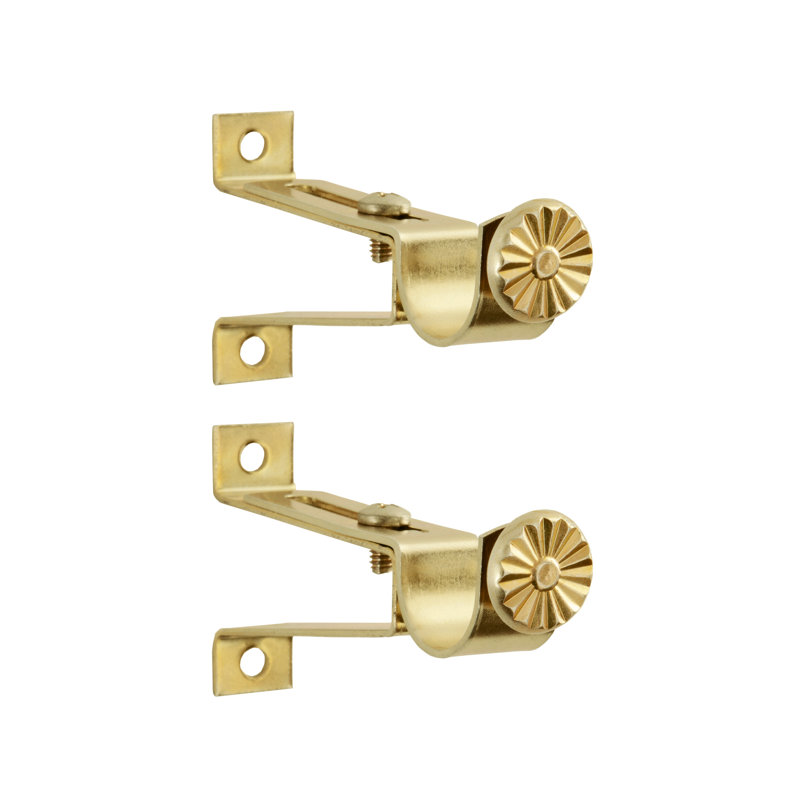 Mounting Bracket Set for 7/16" Diameter Curtain Rods, 2-3" Clearance - Basics by Wayfair™