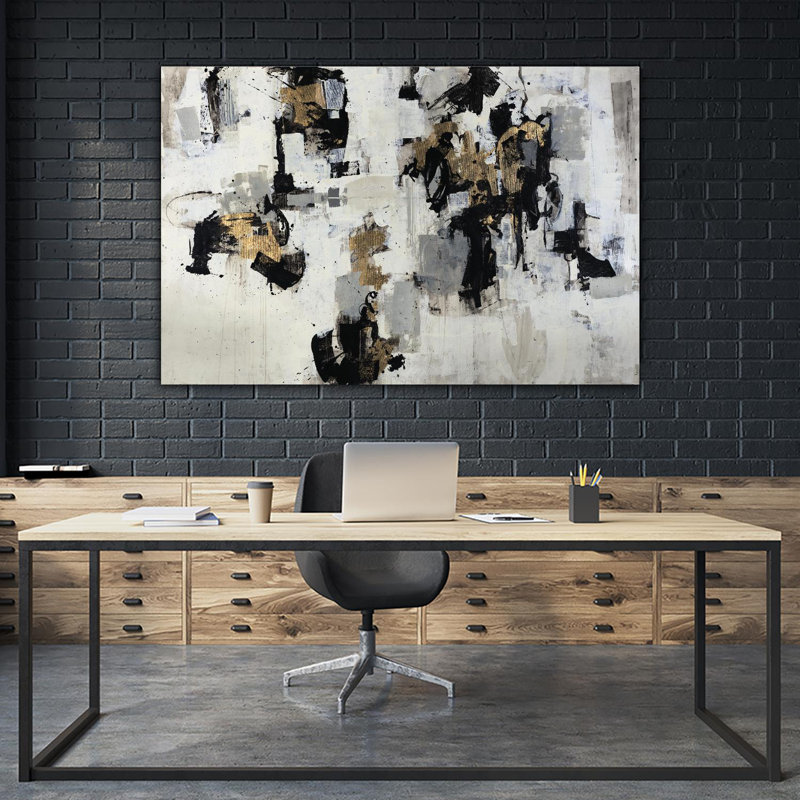 Reproduction d'art sur toile gantée dorée sur toile par Daleno, H 72 po x l 72 po x P 1,5 po