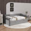 Lit de jour simple en bois extensible avec lit gigogne et deux tiroirs de rangement-534628483