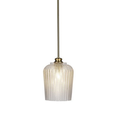 Luminaire suspendu suspendu Chy avec verre texturé 9 po