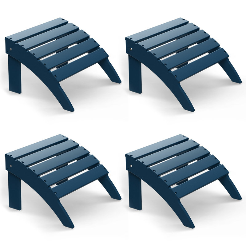 Ensemble de 4 repose-pieds Adirondack Hdpe Classic, Marine