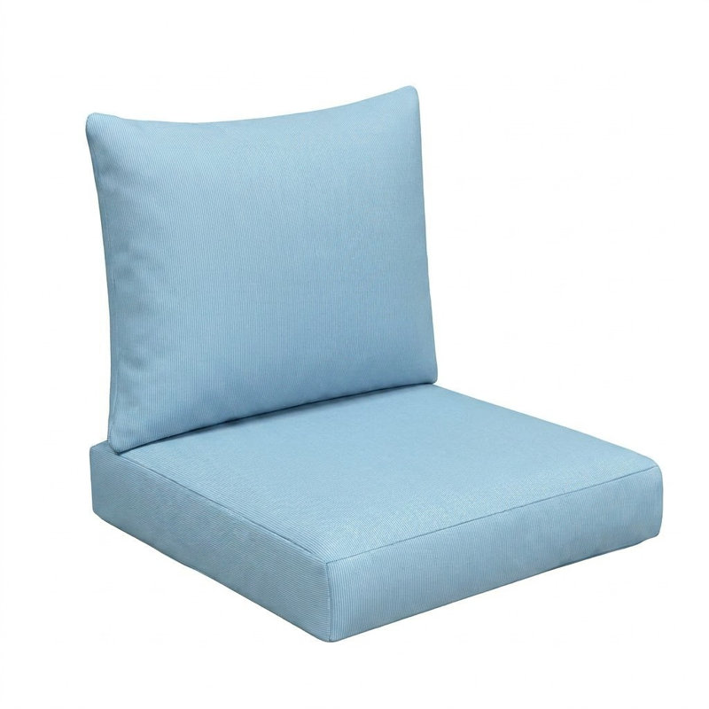 Sunbrella Outdoor Solid Knife Edge Deep Seating Pillow and Cushion Set, 25 in W x 25 in D x 5 in H
