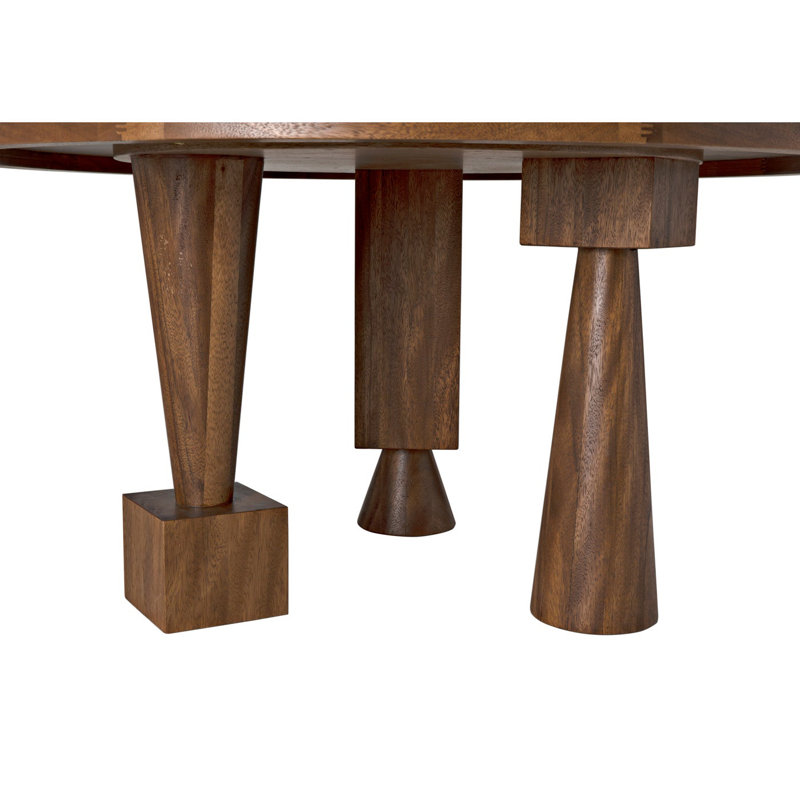 Hybrid Round Walnut Wood Dining Table