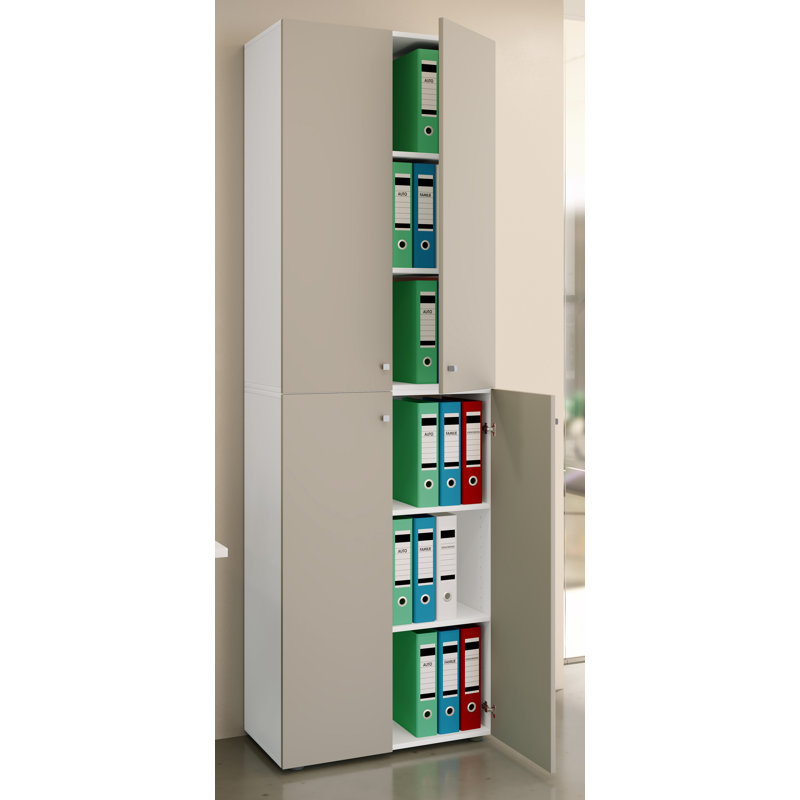 Amaurys Storage Cabinet, White/Grey