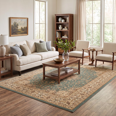 Tapis transitionnel beige / vert Izmir Collection