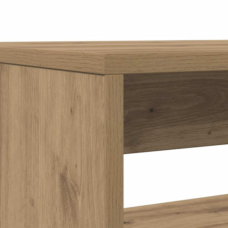 3 Piece Dining Table And Bench Set Engineered Wood, Atisian Oak