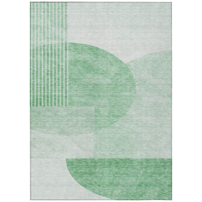 Washable Geometric Indoor / Outdoor Rug