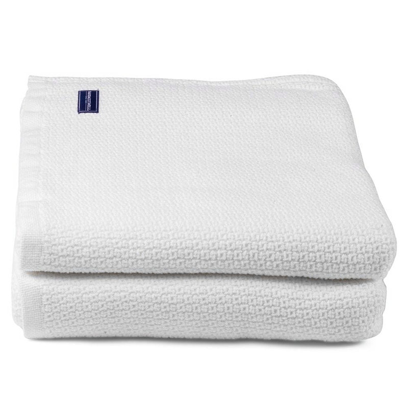 Edgecomb Cotton Blanket, 72" x 96", White
