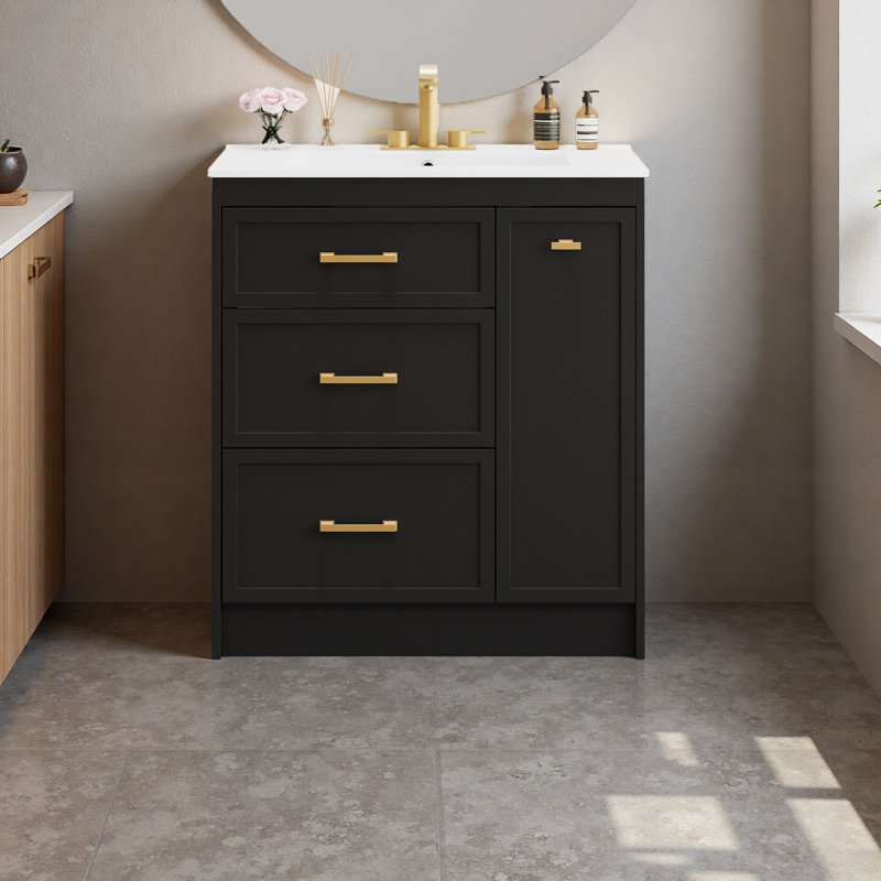 Ensemble de meuble-lavabo classique 30 po, Noir
