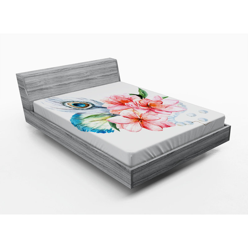 Microfiber Floral Fitted Sheet, Full Fitted Sheet
