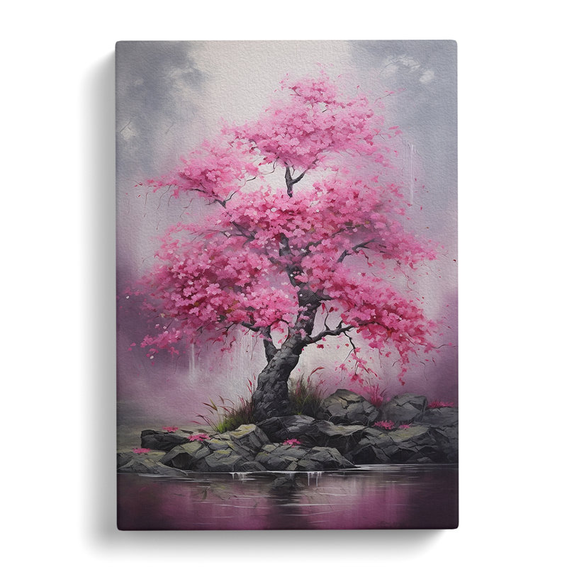 Cherry Blossom Tree Tachisme No.2 - Print, 76cm H x 50cm W x 3cm D
