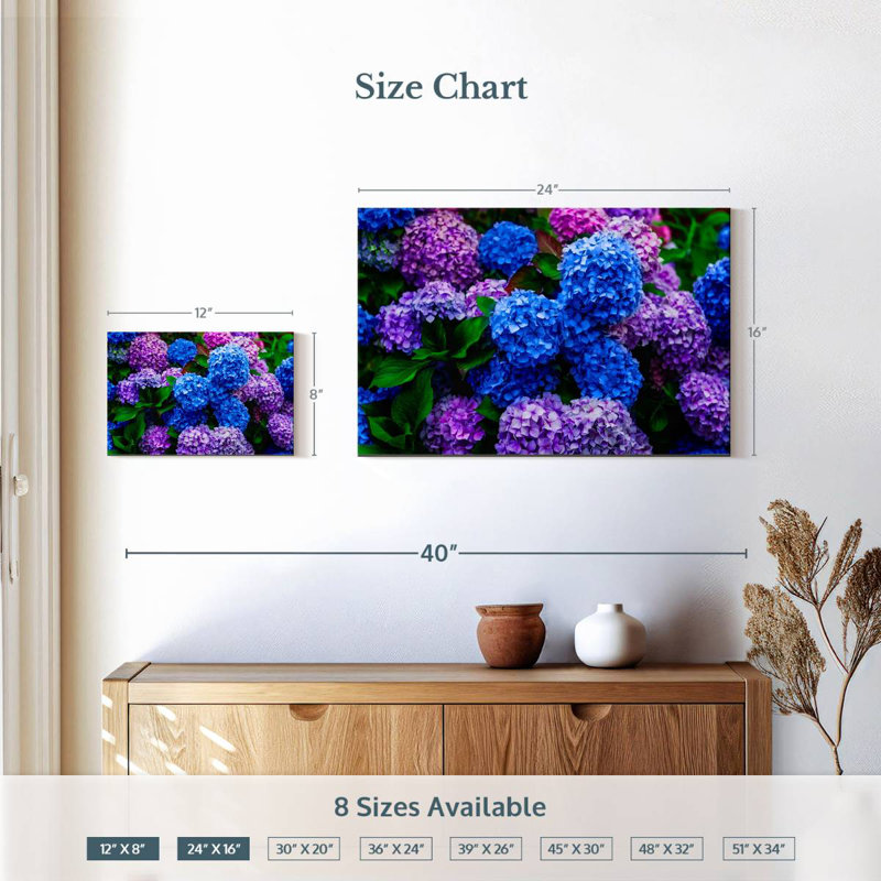 Jardin d'hortensias, H 16 po x l 24 po