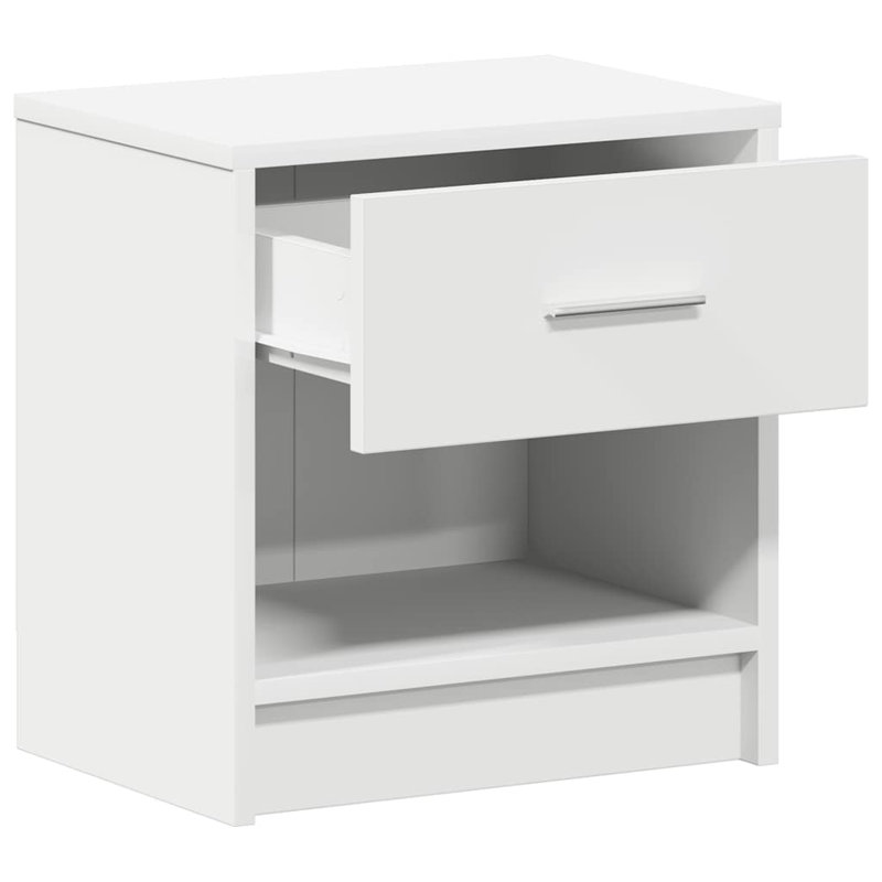 Bedside Cabinets With Drawer, White, 2
