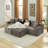 Boneless 115" Wide Modular Corduroy Sectional No Assembly-816380431
