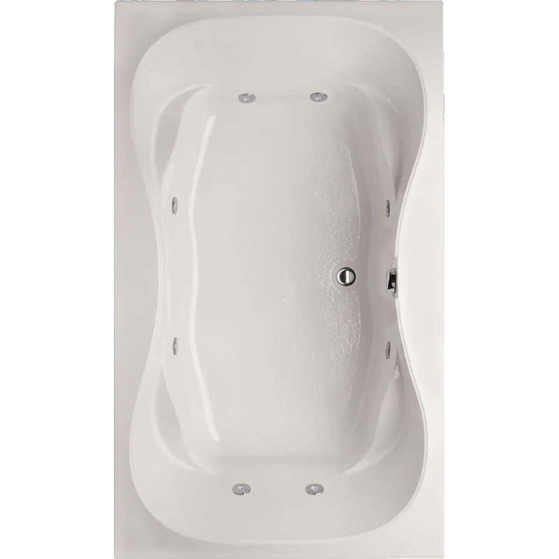Evansport 60'' L Whirlpool Bathtub, Biscuit, Matte Black