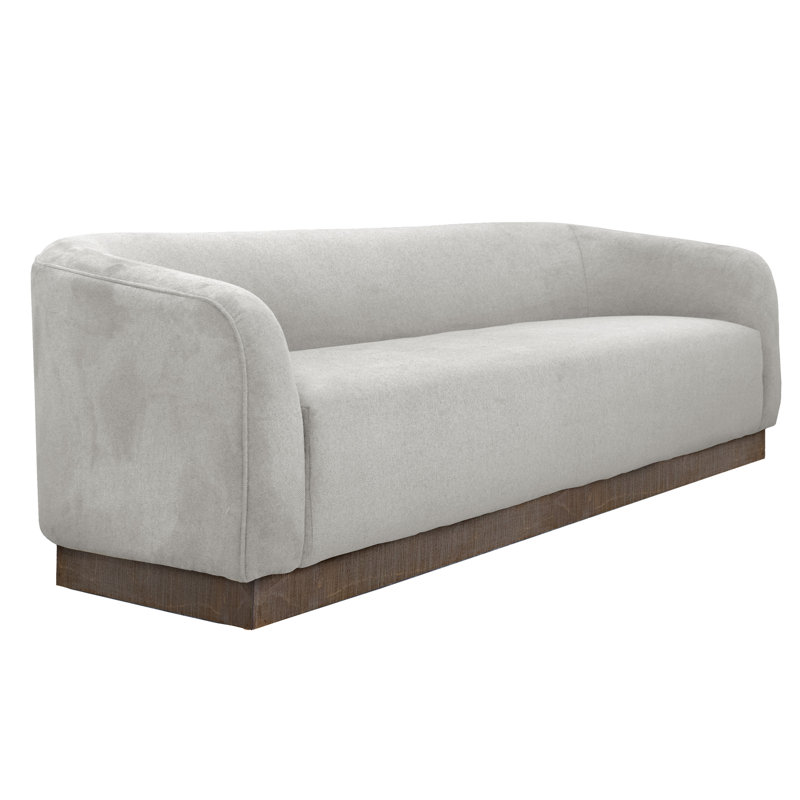 Bedfordshire Wooden Frame & Base, Sofa, Beige Polyester, 33.5" H x 65.5" W x 30.25" D