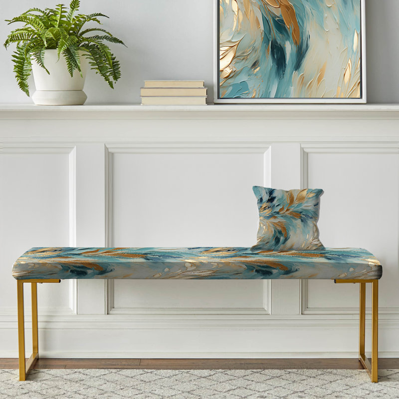 Gold And Blue Frosty Drift Experience - Marble Upholstered Gold Bench