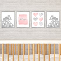 Personalized Nursery Wall Art Set, Monogram Baby Room Wall Art