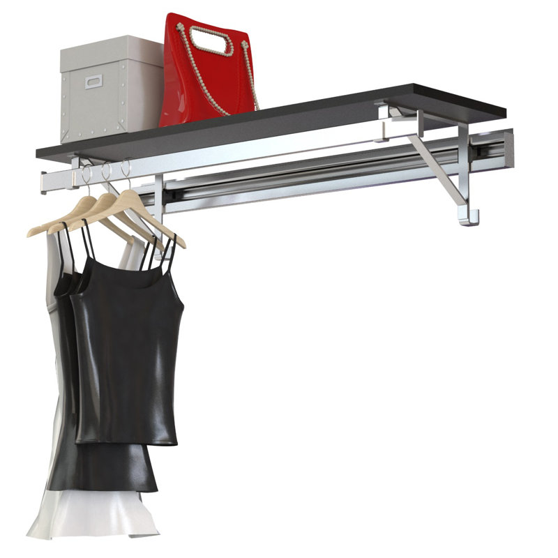 Système de rangement à tablette simple, Espresso, H 8,5 po x l 44 po x P 11,75 po