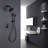 Round Shower System Wall Mounted Shower Faucet Rain Mixer Combo Set, Rain Shower Head Shower Set For Bathroom In Matte Black