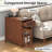 Farmhouse End Table with Charging Station and 1 Storage Cabinet, 1 Drawer, Cherry Wood Nightstand Narrow, Skinny Side Table, Slim Bedside Table, Small Nightstand for Bedroom, Living Room, Sofa-2133185947