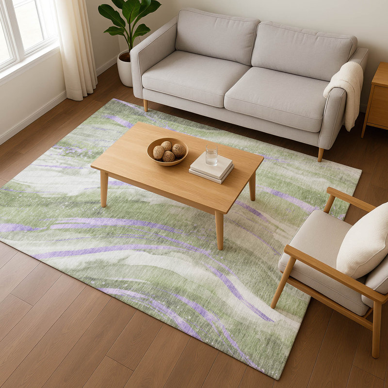 Tapis tourbillon de qualité supérieure lavable à la machine AMF1676 Varasteh, Rectangle 9 pi x 12 pi