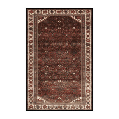 Tapis persan noir lavable à la machine