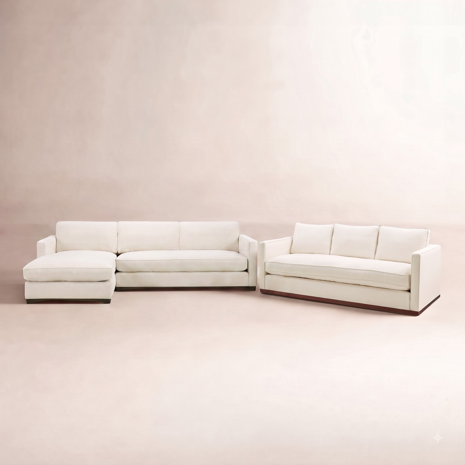 Bobbi 3-Piece Linen Living Room Set, Flannigan Cotton
