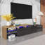 Meuble télé Kashton ultra-brillant avec tablettes en verre et éclairage DEL-1607011296