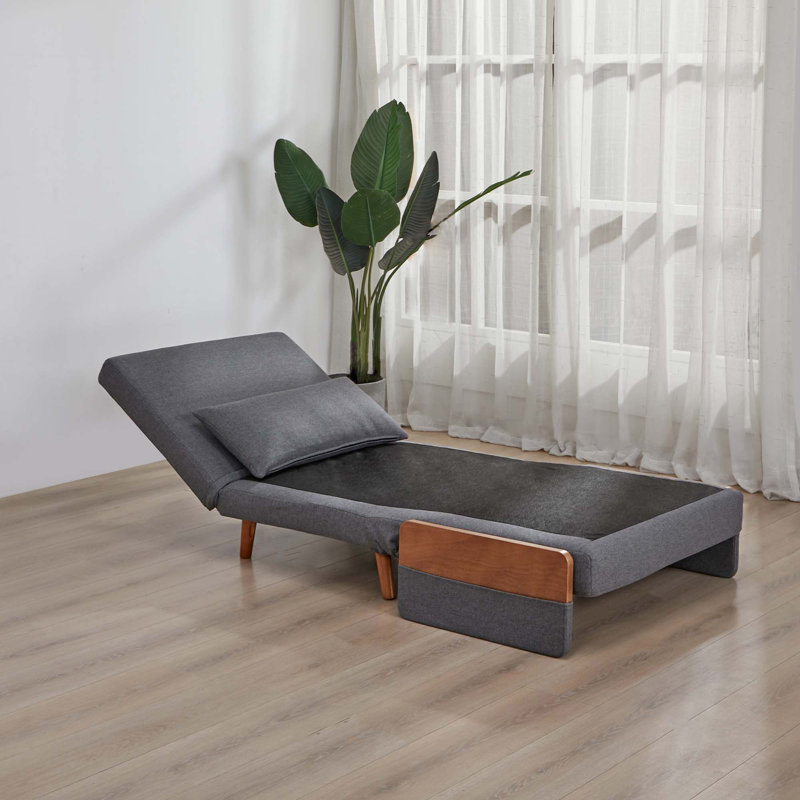 Canapé-lit de style moderne à deux places avec tissu triangulaire, tissu respirant, transformation rapide, dossier réglable, charnières silencieuses pour une utilisation compacte et multifonctionnelle
