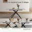 Table de salle à manger rectangulaire extensible avec base en X robuste en acier-117584036