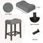 Ensemble de table de bar gris foncé 4 pièces avec 3 tabourets rembourrés avec prise de courant pour salon-1815488319