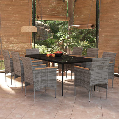 Garden Dining Set Grey And Black