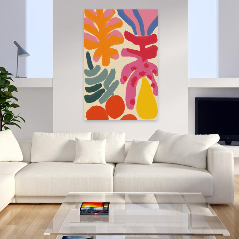 Art contemporain, art contemporain abstrait, audacieux et coloré, H 48 po x l 32 po