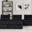 Canapé modulaire 120 po en velours noir 5 pièces