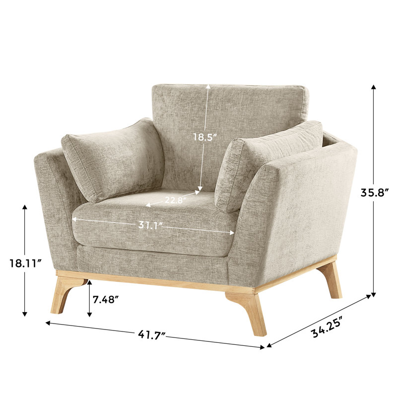 Upholstered Armchair (Set Of 2), Camel Chenille