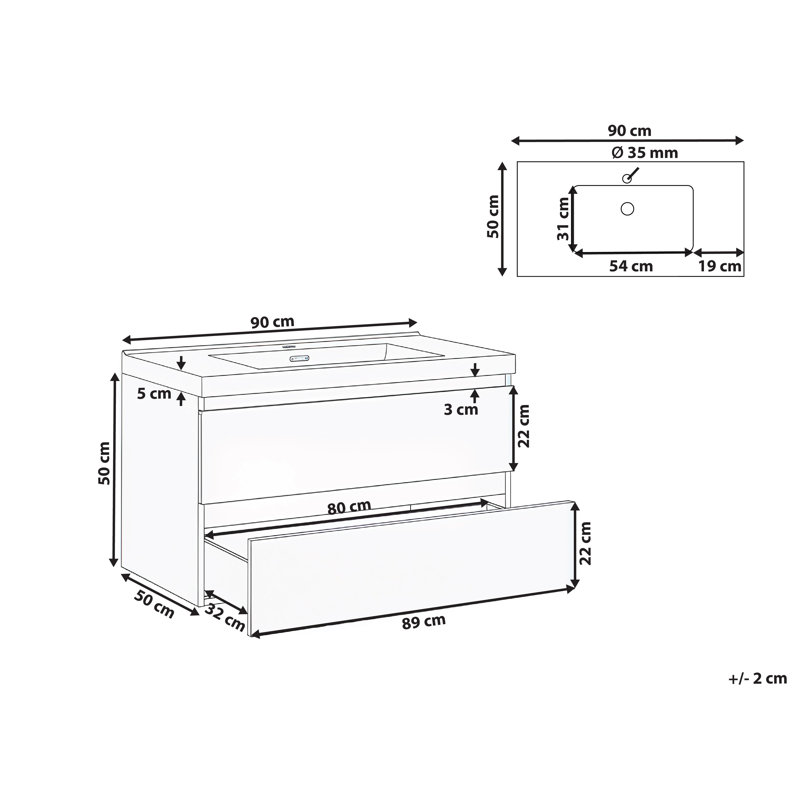 900mm Single Bathroom Vanity with Basin