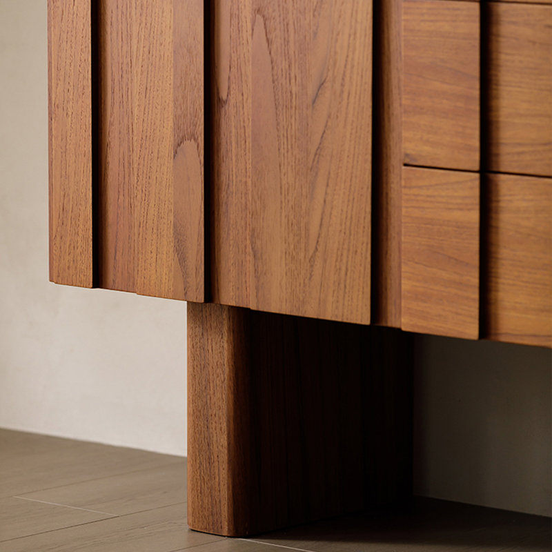 Buffet rétro minimaliste, Brun