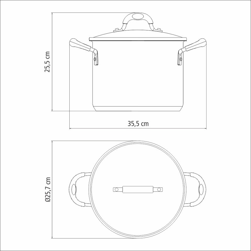 Tramontina 6.1L Stainless Steel Stock Pot