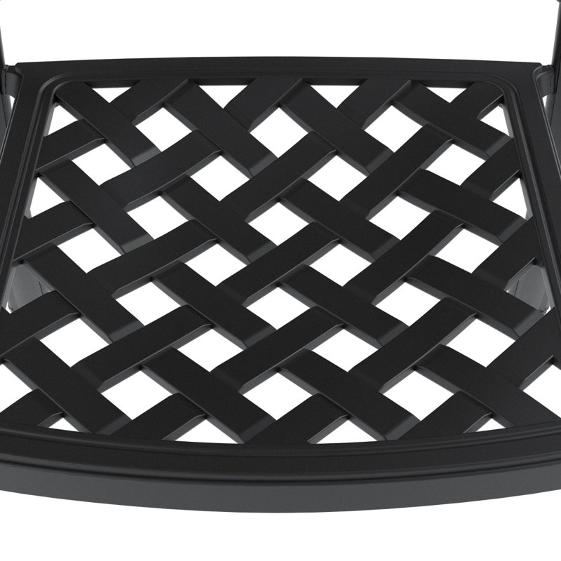 (Coussins de couleurs aléatoires) Ensemble 5 pièces de meubles de patio en aluminium coulé avec coussins