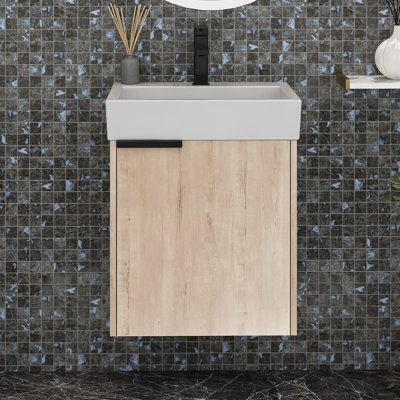 Ensemble de meuble-lavabo mural simple 19 po avec comptoir en céramique Delouris