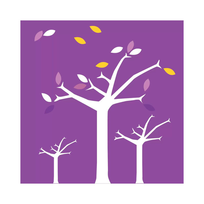 Autumn Trees Purple by 5by5collective - Wrapped Canvas Gallery-Wrapped Canvas Giclée, 45.72cm H x 45.72cm W