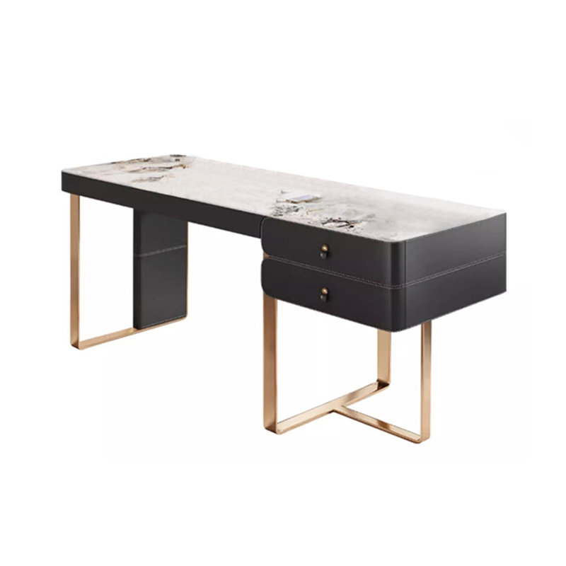 Bureau d'écriture léger et luxueux Rock, H 29,53 po x l 55,12 po x P 23,62 po