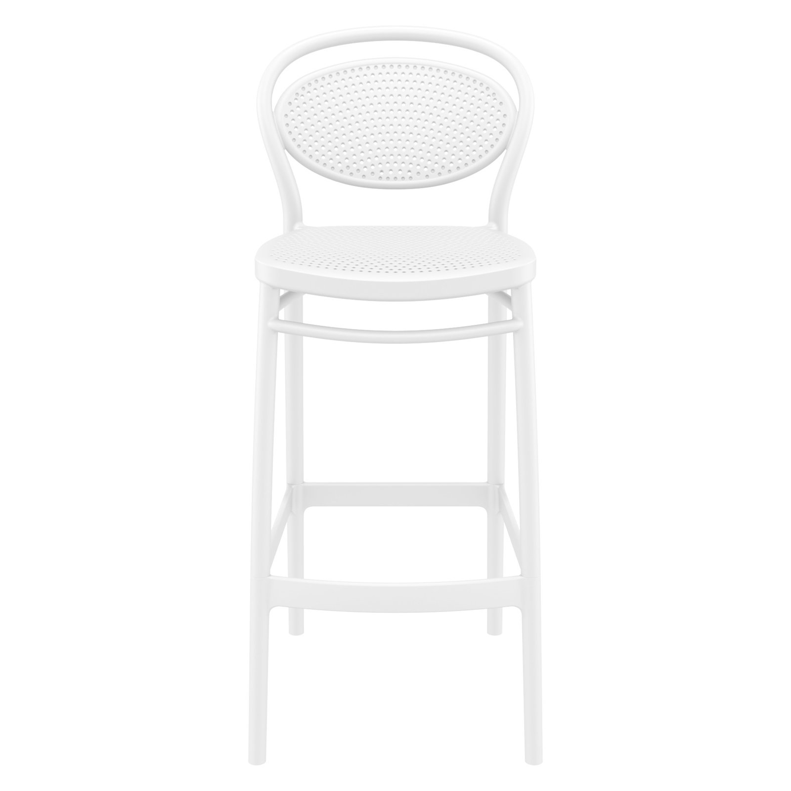 Farrah Outdoor Bar Stool, White, Bar Stool (29.5" Seat Height)